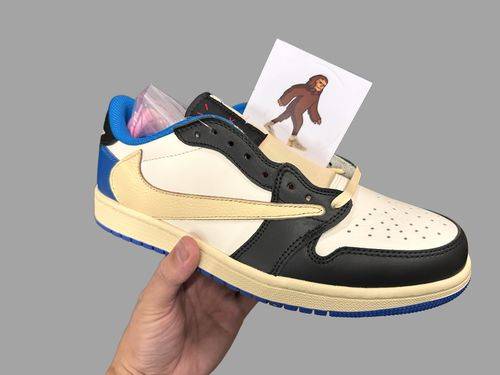 Air Jordan 1 Retro Low x Fragment Design x Travis Scott x 'Sail Black Military Blue' photo review